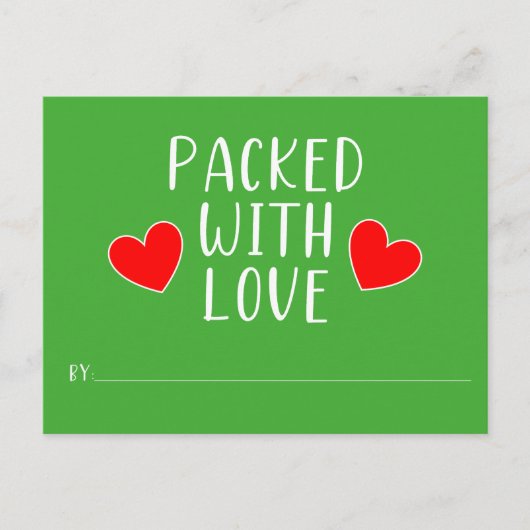 Packung mit Liebe Postkarte (Vorderseite)