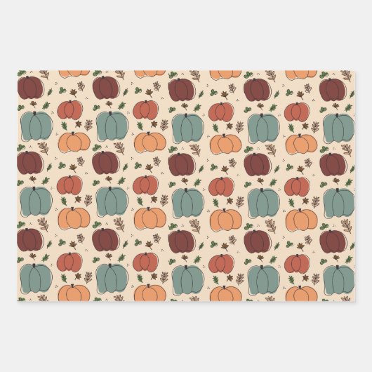 Packung mit Packpapier für die Herbstsaison 1 Geschenkpapier Set (Vorderseite)