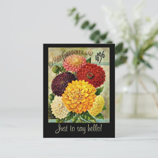 Packung mit Vintagen Blume - Postkarte (Stehend Vorderseite)