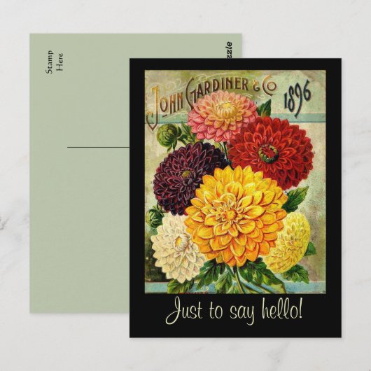 Packung mit Vintagen Blume - Postkarte (Vorne/Hinten)