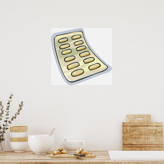 Packung Pillen Medikationspaket Poster (Küche)
