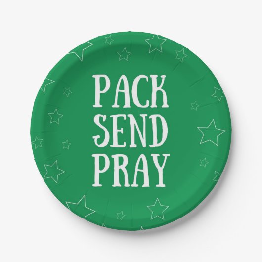 Packung Pray Paper Plate senden Pappteller (Vorderseite)