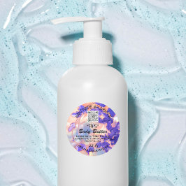 Packungsbeilage für Body Butter Lila QR-LOGO Runder Aufkleber