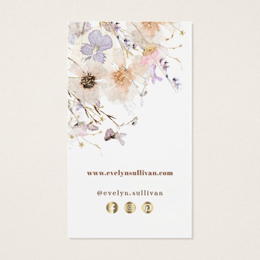 Packungsbeilage für getrocknete Wildblumen (Rückseite)