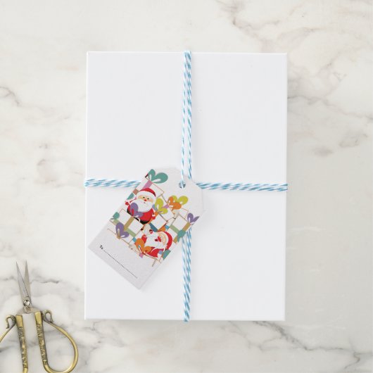 Packungsbeilage - Santa Gift Tag - Personalisiert Geschenkanhänger (Mit Garn)