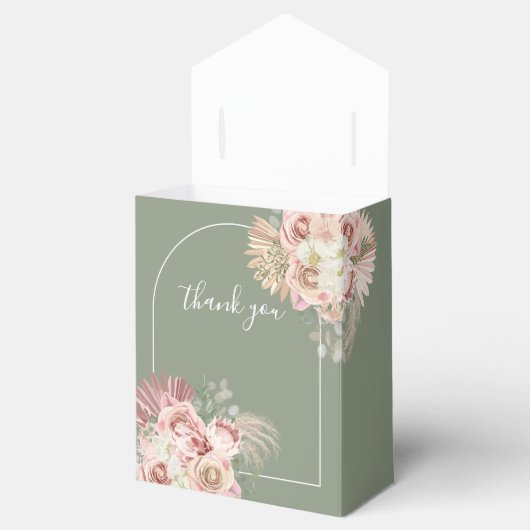 Packungsgröße Grüne Pampas Grass Boho Gastgeschenk Geschenkschachtel (Geöffnet)