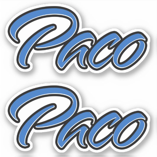 Paco Name blue Aufkleber Sticker Stickerset (Vorderseite)