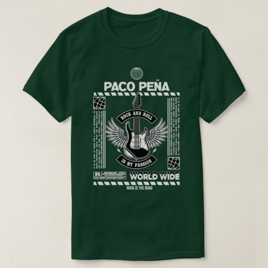 Paco Pena Rock and Roll ist meine Leidenschaft T-Shirt (Design vorne)