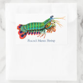 Pacock Mantis Shrimps Reef Creaturaufkleber Rechteckiger Aufkleber (Tasche)