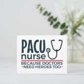 PACU-Krankenschwester, weil Ärzte auch Helden brau Postkarte (Stehend Vorderseite)