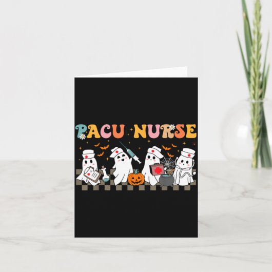 Pacuschwester Gruseliger Geist Halloween Süße Pfle Karte (Vorderseite)