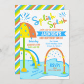 Pad Birthday Einladung / Wasserpark / Junge (Vorne/Hinten)