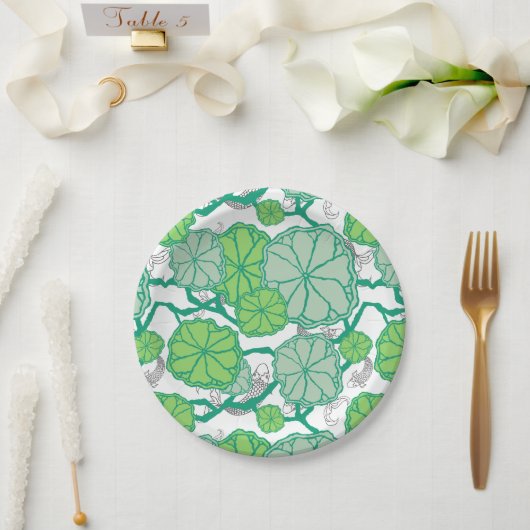 Pad Lotus-Muster-Papierplatten Pappteller (Hochzeit)