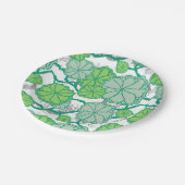 Pad Lotus-Muster-Papierplatten Pappteller (Schrägansicht)