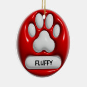 Pad Pet Print 3D Red White Name Personalisiert Keramik Ornament (Rechts)