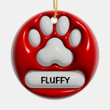 Pad Pet Print 3D Red White Name Personalisiert