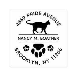 Pad Print Cat Rücksendeadresse Briefmarke Selbstfa Permastempel