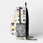 Pad Print & Hearts Muster Pet Liebhaber Geschenk Bedruckter Rucksack (Rechts)