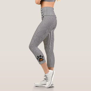 Pad Print INITIALS Checkerboard Team Spirit Fun Capri Leggings