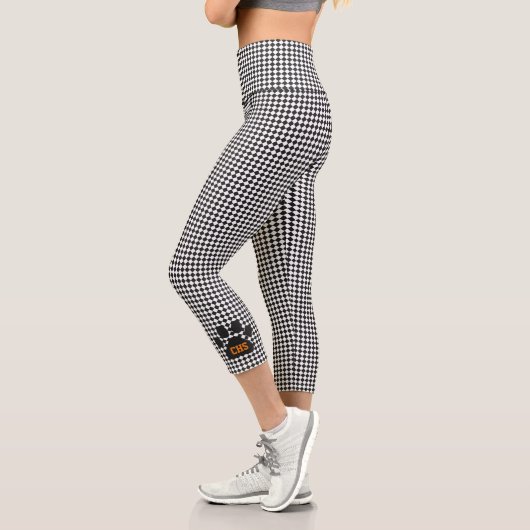 Pad Print INITIALS Checkerboard Team Spirit Fun Capri Leggings (Links)