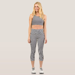 Pad Print INITIALS Checkerboard Team Spirit Fun Capri Leggings