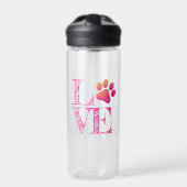 Pad Print LIEBE Rosa Orange Fun Family Pet Trinkflasche (Vorderseite)