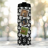 Pad Print Pet Foto Collage Black Monogram Thermosbecher