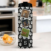Pad Print Pet Foto Collage Black Monogram Thermosbecher