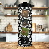 Pad Print Pet Foto Collage Black Monogram Thermosbecher