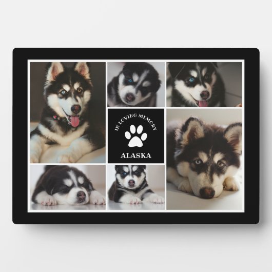 Pad Print Pet in Love Memory Black Foto Collage Fotoplatte (Vorderseite)