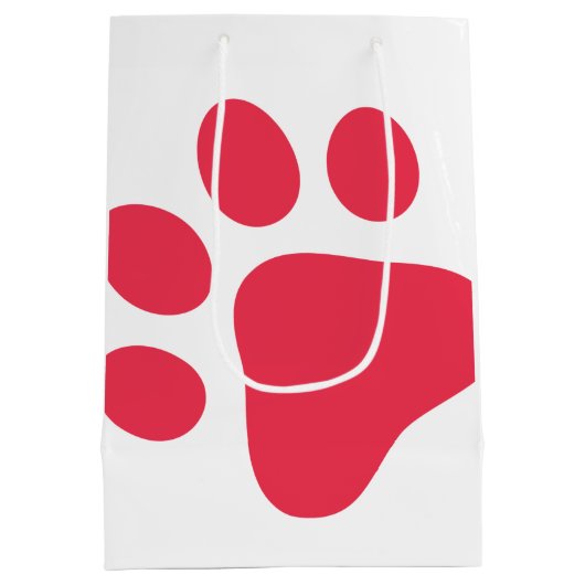 Pad Print Pet Lover Moderner Red White Fun Mittlere Geschenktüte (Rückseite)