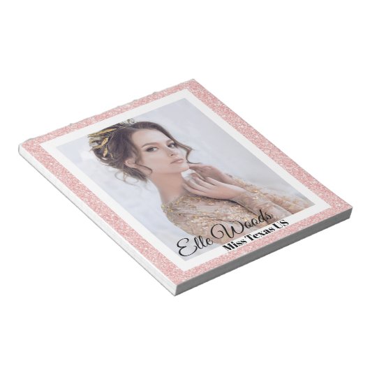 Pad - Rose Gold Glitzer - Grenze Notizblock (angewinkelt)
