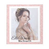 Pad - Rose Gold Glitzer - Grenze Notizblock (Vorderseite)