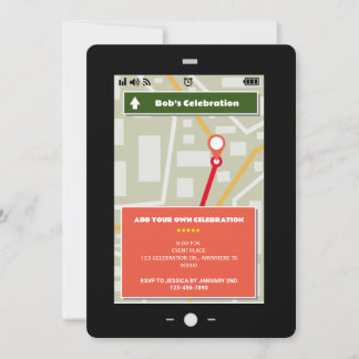 Pad Screen Map Thema für jede Feier Einladung