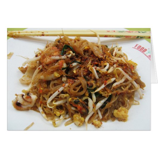 Pad Thai [ผัดไทย] Thailand Street Food Card (Vorderseite (Horizontal))
