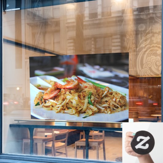 Pad Thai Hungerfestungen Nudeln Ristorante La Lanc Fensteraufkleber (Café-Fenster)