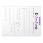 Pad zur Selbstversorgung Notizblock (Vorderseite)