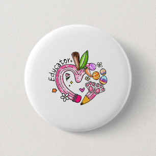Pädagoge Apple Bunny Eggs Ostertag Teache Button