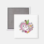 Pädagoge Apple Bunny Eggs Ostertag Teache Magnet (Vorderseite/Rückseite)