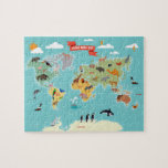 Pädagogische Tiere auf der Weltkarte Puzzle<br><div class="desc">Dieses niedliche lustige Puzzle enthält ein Krokodil, das ein Party trägt, das Geburtstagskuchen mit dem Text "Happy Birthday"auf der modernen Typografie-Weltkarte mit Tieren aus verschiedenen Kontinenten frisst. #Bildungen #tiers #educate #school #teach #lehring #animalsoftheworld #continents #worldmap #niedlich #birthday #kids #kids #kids #jigsaw #puzzle #jigsawpuzzle #gifts #fun #stockingstuffs #games #nature #gift #gift...</div>