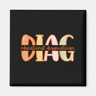 Pädagogischer Diagnostiker Schuldiag retro Diag Magnet
