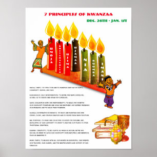 Pädagogisches KWANZAA-Poster 7 Grundsätze, Symbole Poster