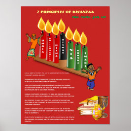 Pädagogisches KWANZAA-Poster 7 Grundsätze, Symbole Poster