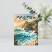 Padang Padang Strand Indonesien Postkarte (Stehend Vorderseite)