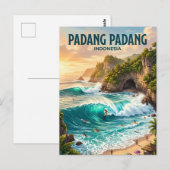 Padang Padang Strand Indonesien Postkarte (Vorne/Hinten)