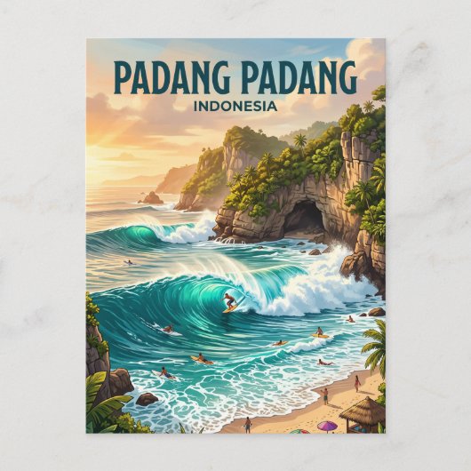Padang Padang Strand Indonesien Postkarte (Vorderseite)
