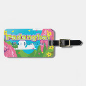 Padangbai Cartoon Reiseplakatkunst. Gepäckanhänger (Vorderseite horizontal)