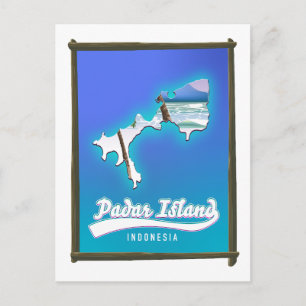 Padar-Insel Indonesien Feiertagspostkarte