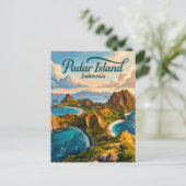 Padar-Insel Indonesien Postkarte (Stehend Vorderseite)