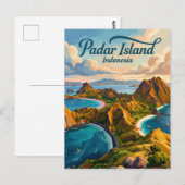Padar-Insel Indonesien Postkarte (Vorne/Hinten)